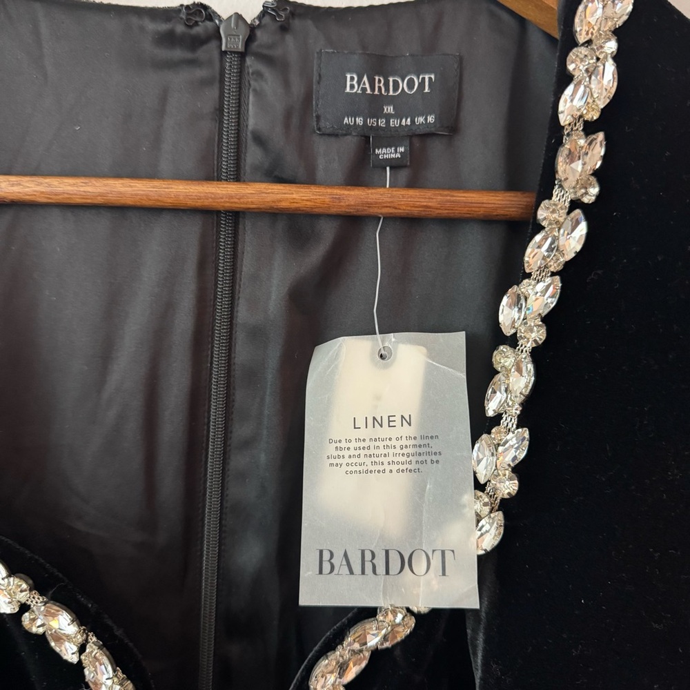 Bardot Audrina Velvet Mini Dress | Anthropologie | NWT | Size 12 | Black - Picture 6 of 12